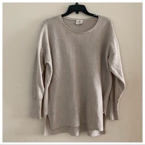 High low tan sweater